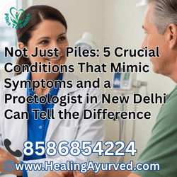 proctologist in New Delhi diagnosing rectal conditions, differentiating between piles and other symptoms like fissures, fistulas, and cancer